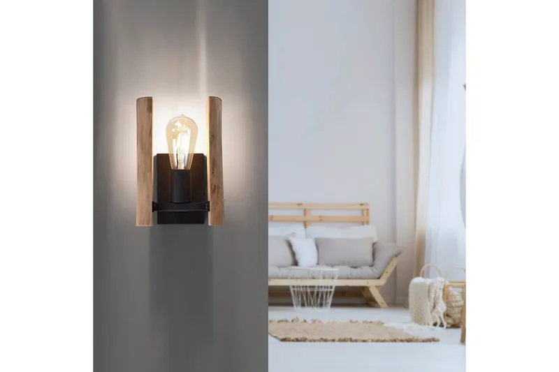 Vegglampe Log - 15x25x17 cm - Belysning - Innendørsbelysning & Lamper - Soveromslampe - Sengelamper - Sengelampe vegg