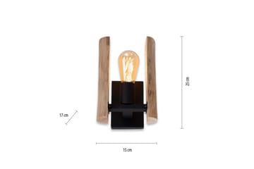 Vegglampe Log - 15x25x17 cm - Belysning - Innendørsbelysning & Lamper - Soveromslampe - Sengelamper - Sengelampe vegg