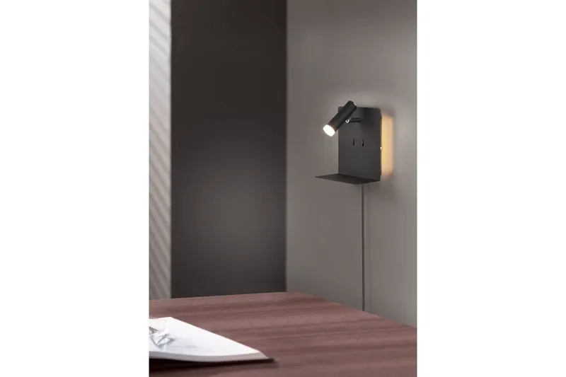 Vegglampe TRIO Element Matt svart - Matt svart - Belysning - Innendørsbelysning & Lamper - Soveromslampe - Sengelamper - Sengelampe vegg