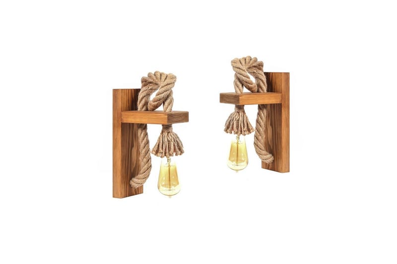 Vegglampesett (2 deler) Giuseppe Duo Brun / Gull - Brun/Gull - Belysning - Innendørsbelysning & Lamper - Soveromslampe - Sengelamper - Sengelampe vegg