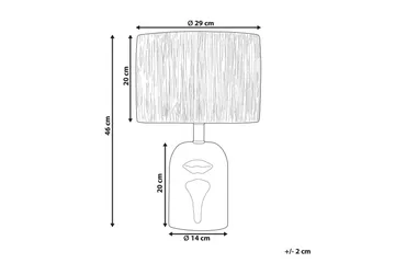 Yadasi Bordlampe 46 cm E27 - Hvit/Natur - Belysning - Innendørsbelysning & Lamper - Soveromslampe - Sengelamper - Nattbordslampe stående