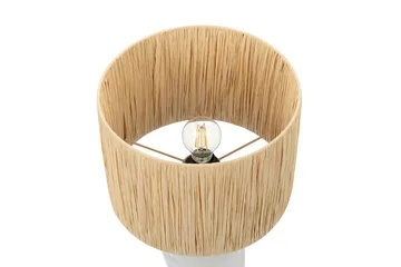 Yadasi Bordlampe 46 cm E27 - Hvit/Natur - Belysning - Innendørsbelysning & Lamper - Soveromslampe - Sengelamper - Nattbordslampe stående