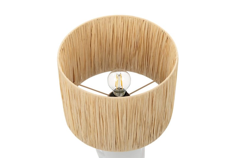 Yadasi Bordlampe 46 cm E27 - Hvit/Natur - Belysning - Innendørsbelysning & Lamper - Soveromslampe - Sengelamper - Nattbordslampe stående