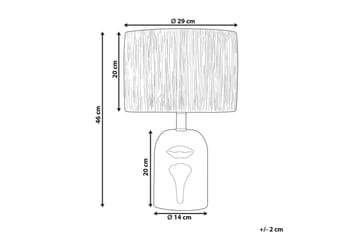 Yadasi Bordlampe 46 cm E27 - Hvit/Natur - Belysning - Innendørsbelysning & Lamper - Soveromslampe - Sengelamper - Nattbordslampe stående
