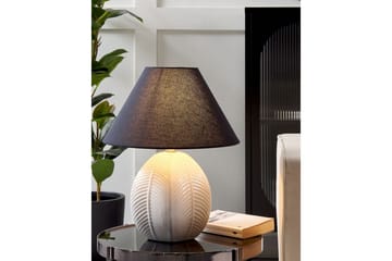 Zakel Bordlampe 42 cm E27 - Kremhvit/Svart - Belysning - Innendørsbelysning & Lamper - Soveromslampe - Sengelamper - Nattbordslampe stående