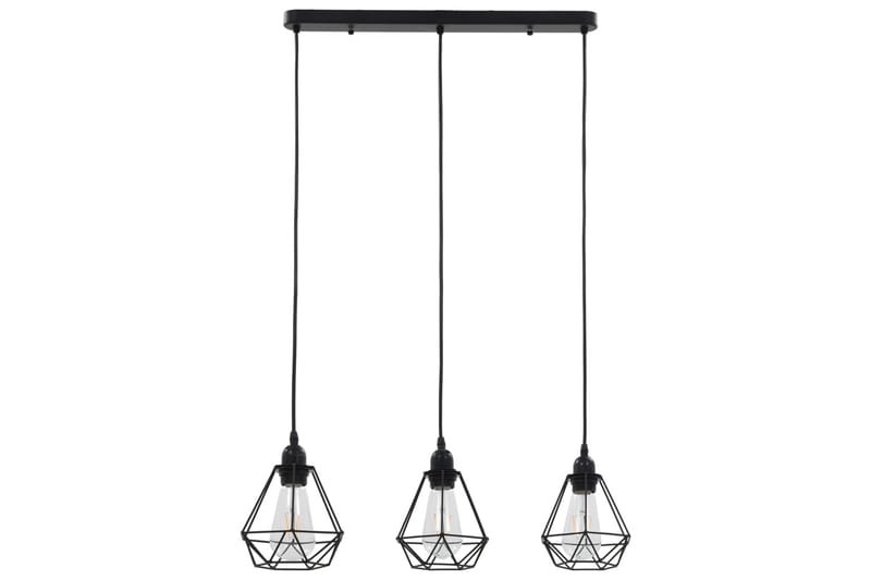 Taklampe med diamant-design svart 3 x E27 lysprer - Svart - Kjøkkenlampe & taklampe kjøkken - Vinduslampe - Taklampe soverom - Pendellamper & Hengelamper - Lamper gang - Taklampe stue - Vinduslampe hengende - Taklampe