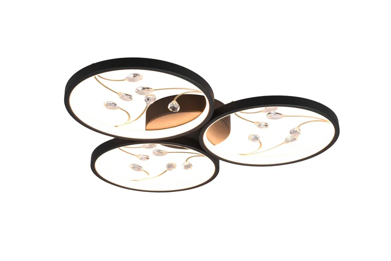 Groovy LED-Taklampe 3-os Mattsvart/Gull