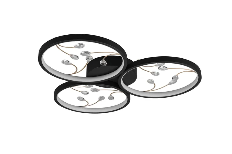 Groovy LED-Taklampe 3-os Mattsvart/Gull - Belysning - Innendørsbelysning & Lamper - Soveromslampe - Taklampe soverom