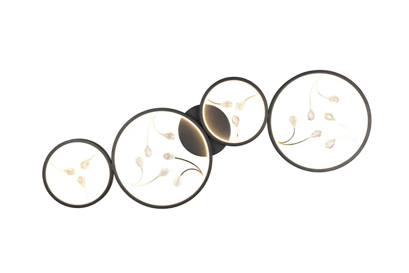 Groovy LED-Taklampe 4-os Mattsvart/Gull - Belysning - Innendørsbelysning & Lamper - Soveromslampe - Taklampe soverom