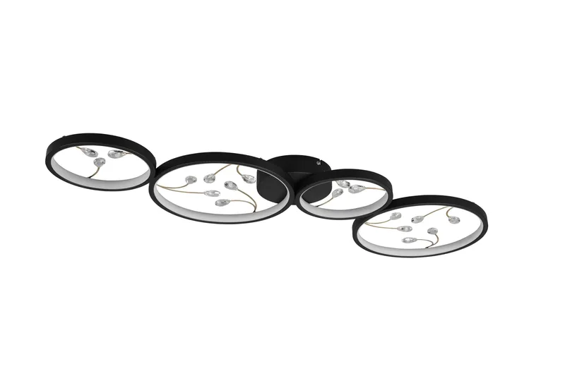 Groovy LED-Taklampe 4-os Mattsvart/Gull - Belysning - Innendørsbelysning & Lamper - Soveromslampe - Taklampe soverom