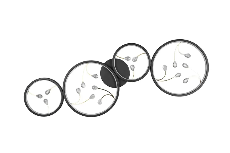 Groovy LED-Taklampe 4-os Mattsvart/Gull - Belysning - Innendørsbelysning & Lamper - Soveromslampe - Taklampe soverom