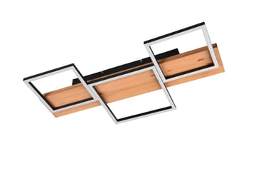 Harper LED-Taklampe 65 cm Mattsvart/Tre - Belysning - Innendørsbelysning & Lamper - Soveromslampe - Taklampe soverom