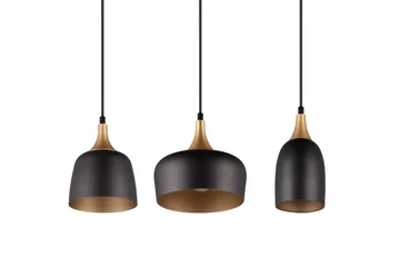 Trio Lighting Chiraz Taklampe 3L E27 matt svart/matt messing - Belysning - Innendørsbelysning & Lamper - Soveromslampe - Taklampe soverom