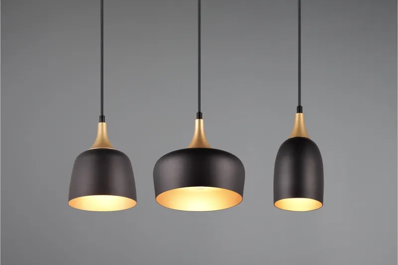 Trio Lighting Chiraz Taklampe 3L E27 matt svart/matt messing - Belysning - Innendørsbelysning & Lamper - Soveromslampe - Taklampe soverom