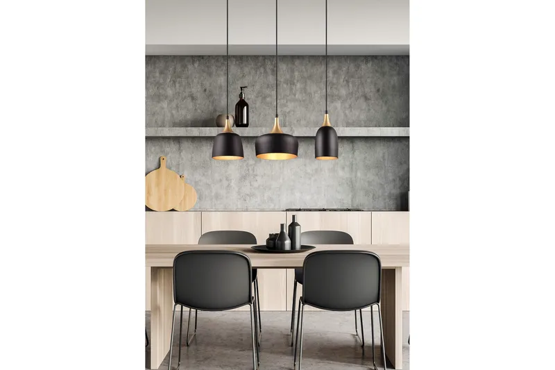 Trio Lighting Chiraz Taklampe 3L E27 matt svart/matt messing - Belysning - Innendørsbelysning & Lamper - Soveromslampe - Taklampe soverom