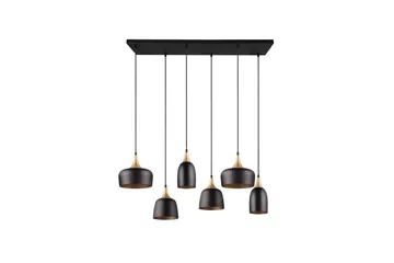 Trio Lighting Chiraz Taklampe 6L E27 Matt Svart/Matt Messing - Belysning - Innendørsbelysning & Lamper - Soveromslampe - Taklampe soverom