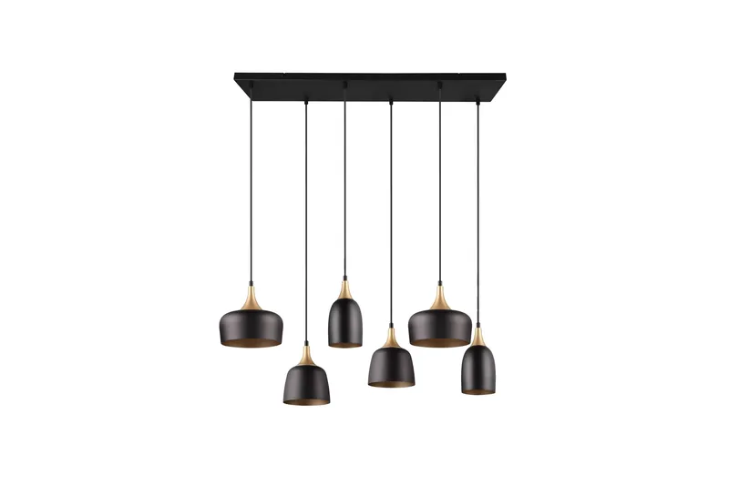 Trio Lighting Chiraz Taklampe 6L E27 Matt Svart/Matt Messing - Belysning - Innendørsbelysning & Lamper - Soveromslampe - Taklampe soverom