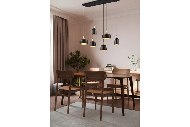 Trio Lighting Chiraz Taklampe 6L E27 Matt Svart/Matt Messing - Belysning - Innendørsbelysning & Lamper - Soveromslampe - Taklampe soverom