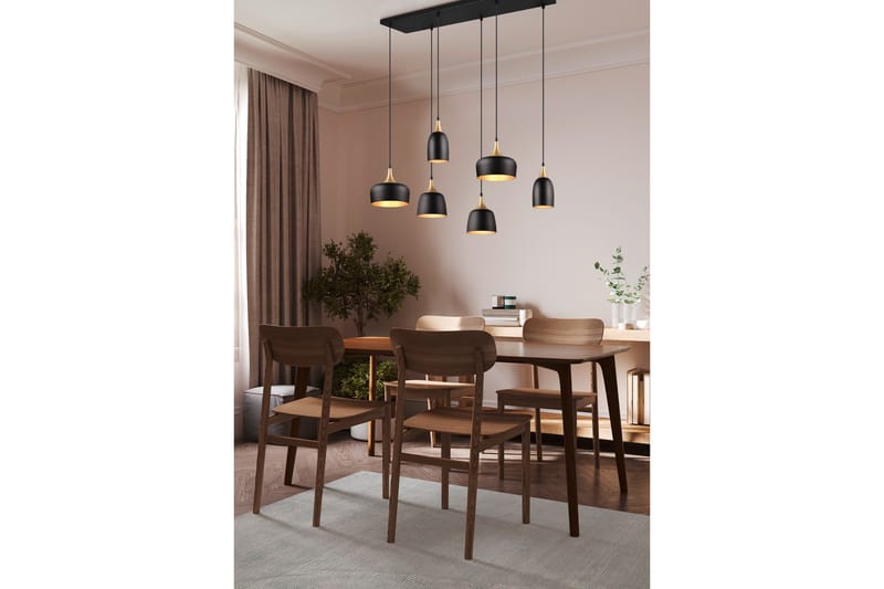 Trio Lighting Chiraz Taklampe 6L E27 Matt Svart/Matt Messing - Belysning - Innendørsbelysning & Lamper - Soveromslampe - Taklampe soverom