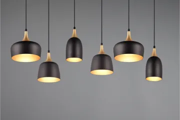 Trio Lighting Chiraz Taklampe 6L E27 Matt Svart/Matt Messing - Belysning - Innendørsbelysning & Lamper - Soveromslampe - Taklampe soverom