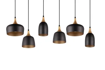 Trio Lighting Chiraz Taklampe 6L E27 Matt Svart/Matt Messing - Belysning - Innendørsbelysning & Lamper - Soveromslampe - Taklampe soverom