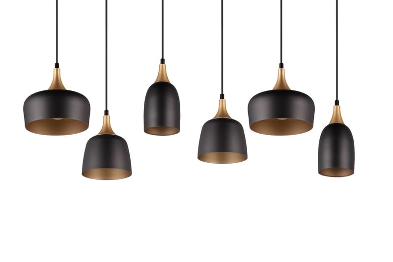 Trio Lighting Chiraz Taklampe 6L E27 Matt Svart/Matt Messing - Belysning - Innendørsbelysning & Lamper - Soveromslampe - Taklampe soverom