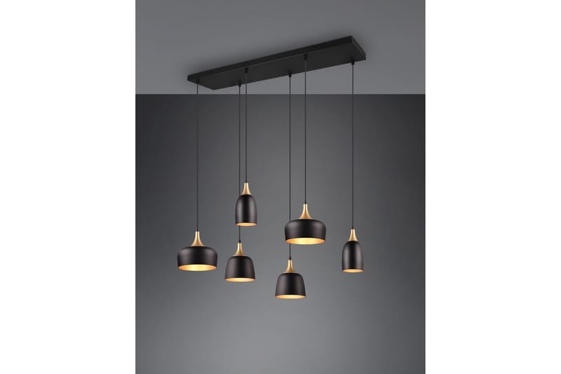 Trio Lighting Chiraz Taklampe 6L E27 Matt Svart/Matt Messing - Belysning - Innendørsbelysning & Lamper - Soveromslampe - Taklampe soverom