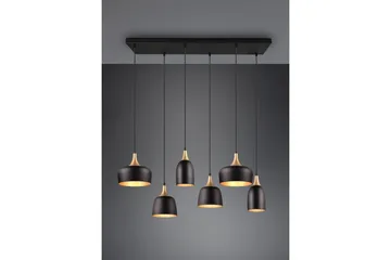 Trio Lighting Chiraz Taklampe 6L E27 Matt Svart/Matt Messing - Belysning - Innendørsbelysning & Lamper - Soveromslampe - Taklampe soverom