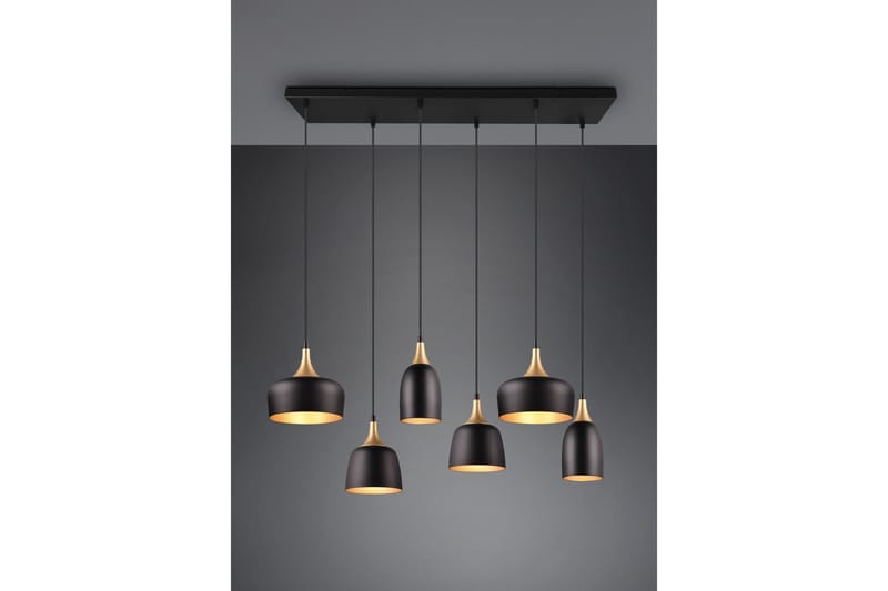 Trio Lighting Chiraz Taklampe 6L E27 Matt Svart/Matt Messing - Belysning - Innendørsbelysning & Lamper - Soveromslampe - Taklampe soverom