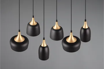 Trio Lighting Chiraz Taklampe 6L E27 Matt Svart/Matt Messing - Belysning - Innendørsbelysning & Lamper - Soveromslampe - Taklampe soverom