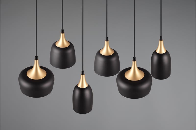 Trio Lighting Chiraz Taklampe 6L E27 Matt Svart/Matt Messing - Belysning - Innendørsbelysning & Lamper - Soveromslampe - Taklampe soverom