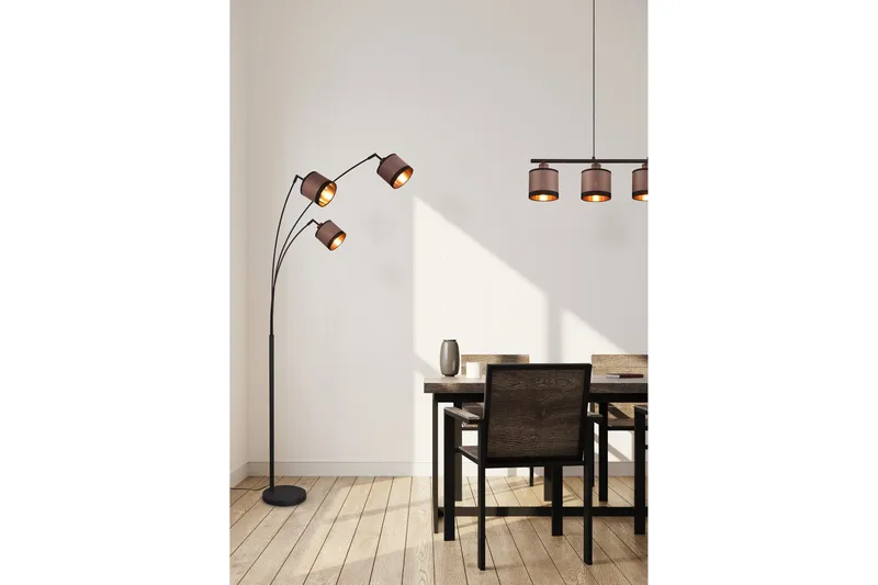 Trio Lighting Davos Taklampe 4L E14 matt svart/ greige - Belysning - Innendørsbelysning & Lamper - Soveromslampe - Taklampe soverom