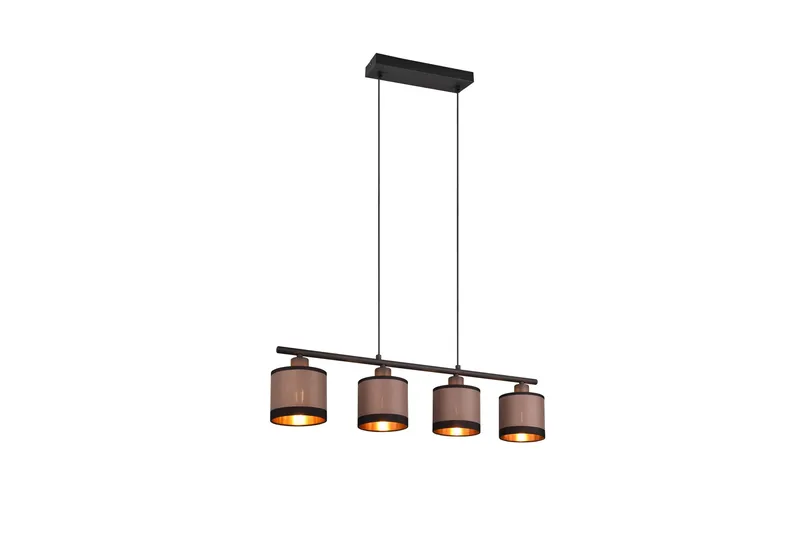 Trio Lighting Davos Taklampe 4L E14 matt svart/ greige