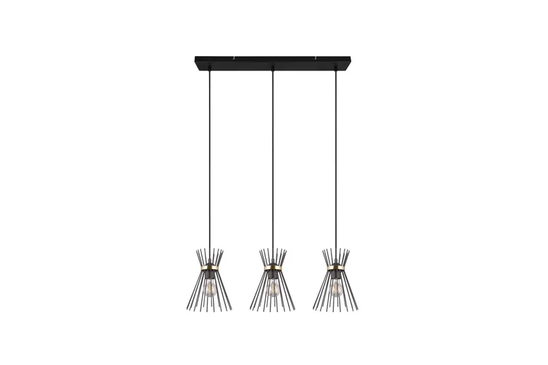 Trio Lighting Rod taklampe 3L E27 svart/gull - Belysning - Innendørsbelysning & Lamper - Soveromslampe - Taklampe soverom