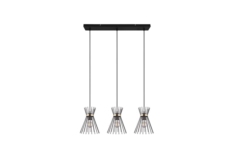 Trio Lighting Rod taklampe 3L E27 svart/gull - Belysning - Innendørsbelysning & Lamper - Soveromslampe - Taklampe soverom