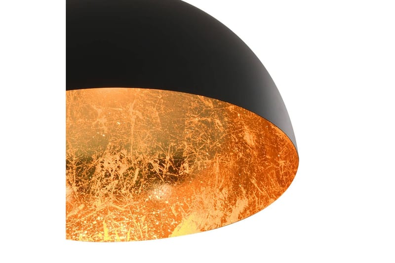Taklamper 2 stk svart og gull halvkuleformet E27 - Svart - Kjøkkenlampe & taklampe kjøkken - Vinduslampe - Taklampe soverom - Pendellamper & Hengelamper - Lamper gang - Taklampe stue - Vinduslampe hengende - Taklampe