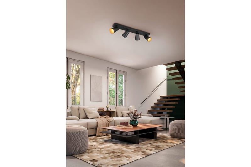 Spot TRIO Sharp 4-del, Matt svart/gull - 4-del, Matt svart/gull - Belysning - Innendørsbelysning & Lamper - Lamper gang