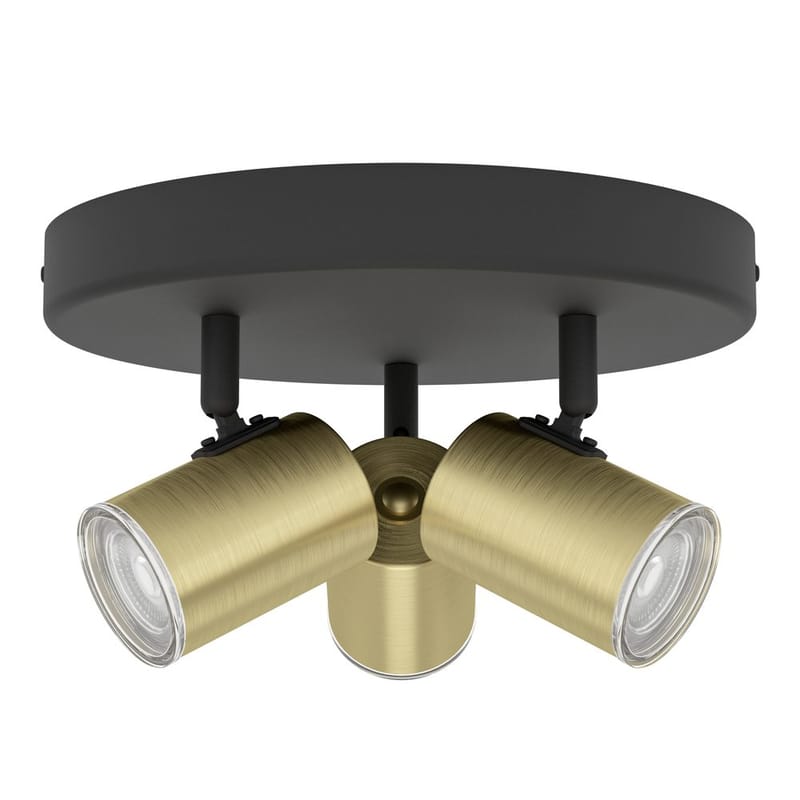 Spotlight Consuma Rund med 3 Lamper, Svart/Messing