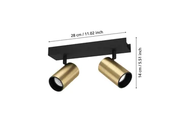 Spotlight Eglo Cumaribo Svart/Messing 2 Lamper - 2 Lamper - Belysning - Innendørsbelysning & Lamper - Lamper gang