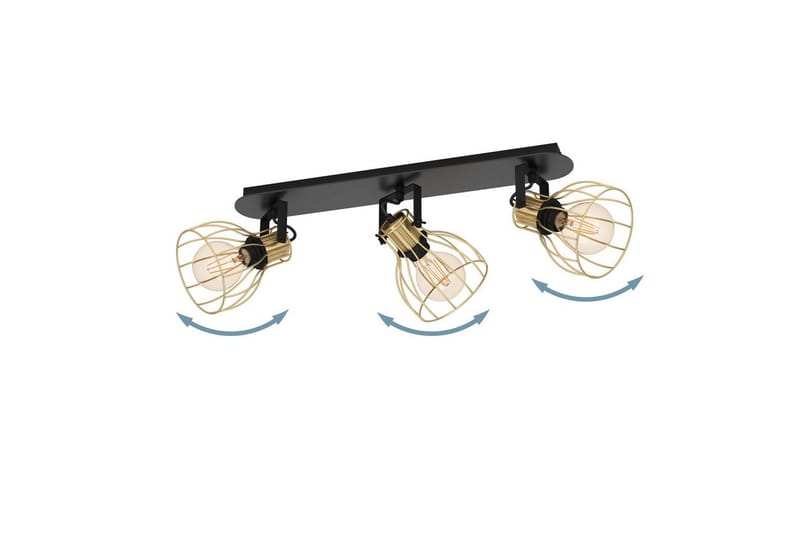 Spotlight Eglo Sambatello med 3 lamper - Svart/Messing - Belysning - Innendørsbelysning & Lamper - Lamper gang