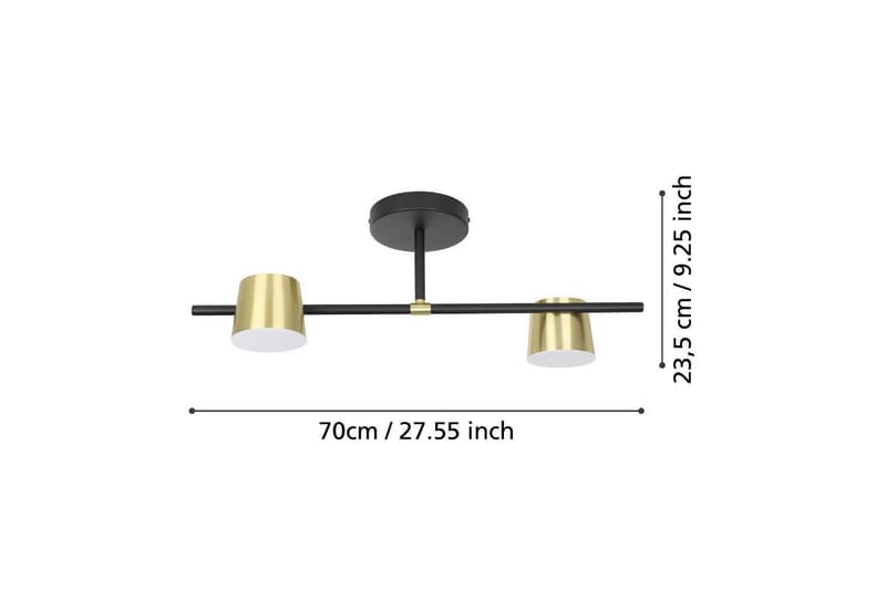 Takbelysning Eglo Altamira Svart/Messing - Belysning - Innendørsbelysning & Lamper - Taklampe - Takplafond