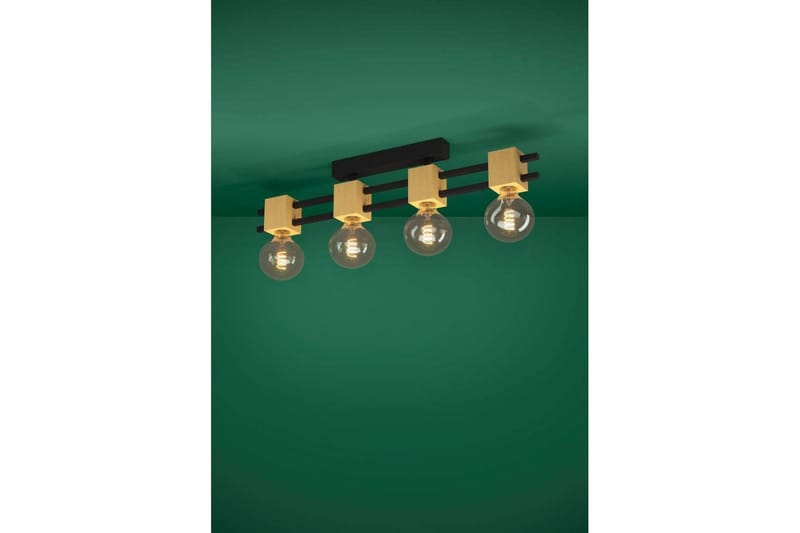 Takbelysning Eglo Levantara Svart/Tre med 4 Lamper - Belysning - Innendørsbelysning & Lamper - Taklampe