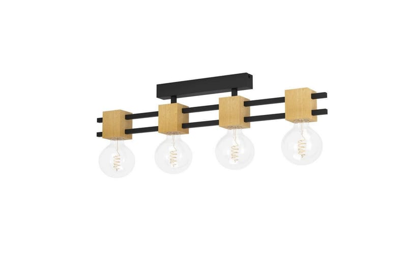 Takbelysning Eglo Levantara Svart/Tre med 4 Lamper