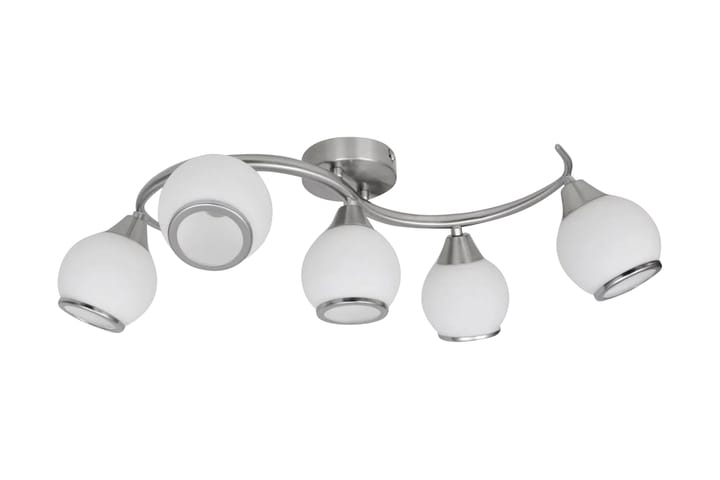 240987 Taklampe med glasskuler på vinkelspor - Hvit - Lamper gang - Taklampe - Takplafond - Plafond