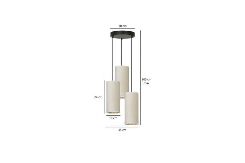 Bente 3 Premium pendel Hvit - Scandinavian Choice - Taklampe soverom - Kjøkkenlampe & taklampe kjøkken - Lamper gang - Vinduslampe - Pendellamper & Hengelamper - Taklampe stue - Vinduslampe hengende - Taklampe