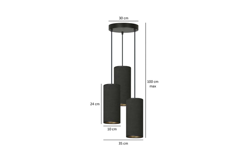 Bente 3 Premium pendel Svart - Scandinavian Choice - Taklampe soverom - Kjøkkenlampe & taklampe kjøkken - Lamper gang - Vinduslampe - Pendellamper & Hengelamper - Taklampe stue - Vinduslampe hengende - Taklampe