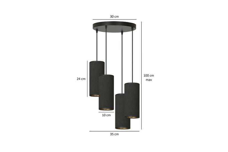 Bente 4 Premium pendel Svart - Scandinavian Choice - Taklampe soverom - Kjøkkenlampe & taklampe kjøkken - Lamper gang - Vinduslampe - Pendellamper & Hengelamper - Taklampe stue - Vinduslampe hengende - Taklampe