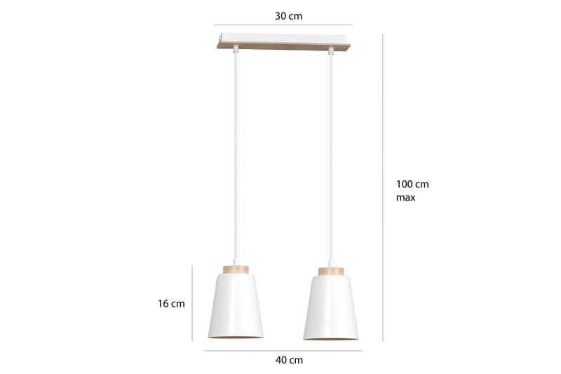 Bolero 2 pendel Hvit - Scandinavian Choice - Taklampe soverom - Kjøkkenlampe & taklampe kjøkken - Lamper gang - Vinduslampe - Pendellamper & Hengelamper - Taklampe stue - Vinduslampe hengende - Taklampe