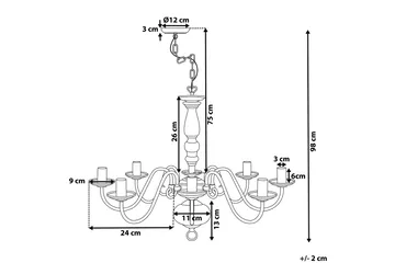 Brithon Lysekrone 59 cm - Hvit - Belysning - Innendørsbelysning & Lamper - Taklampe - Krystallkrone & takkrone