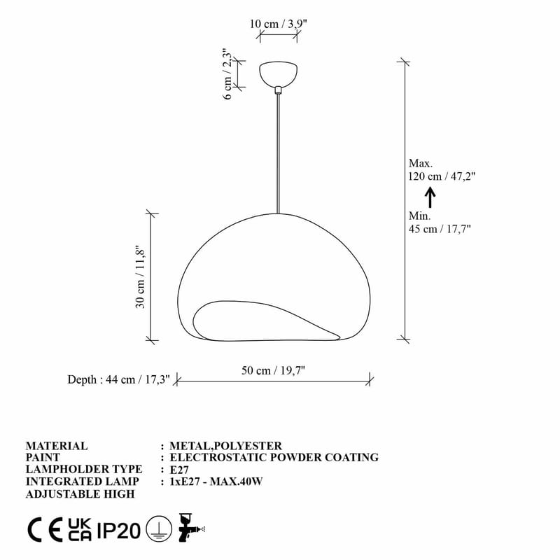 Cadros pendellampe - Hvit - Belysning - Innendørsbelysning & Lamper - Taklampe - Krystallkrone & takkrone